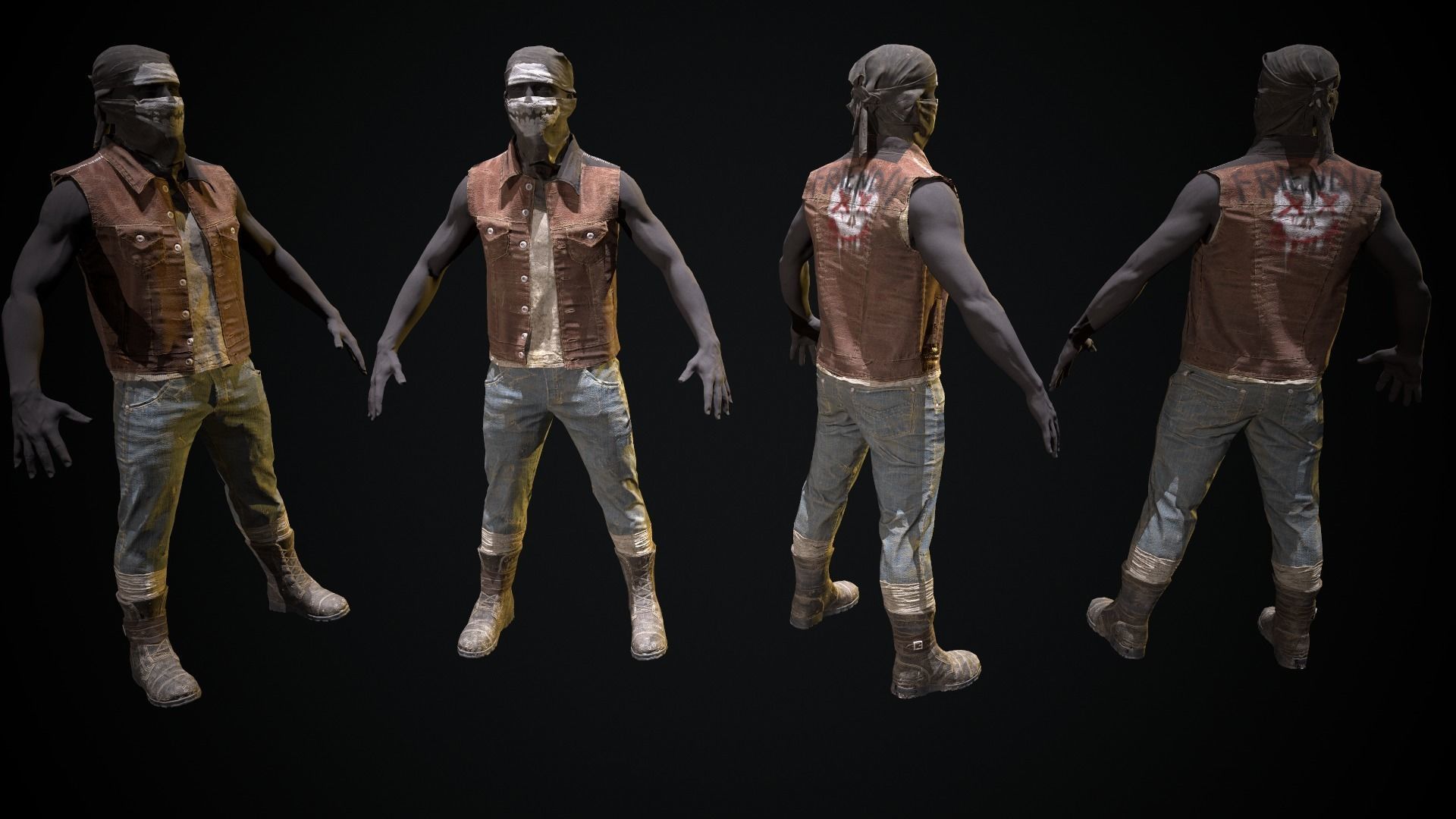 Skull armor 7 Low-poly 3D model_6