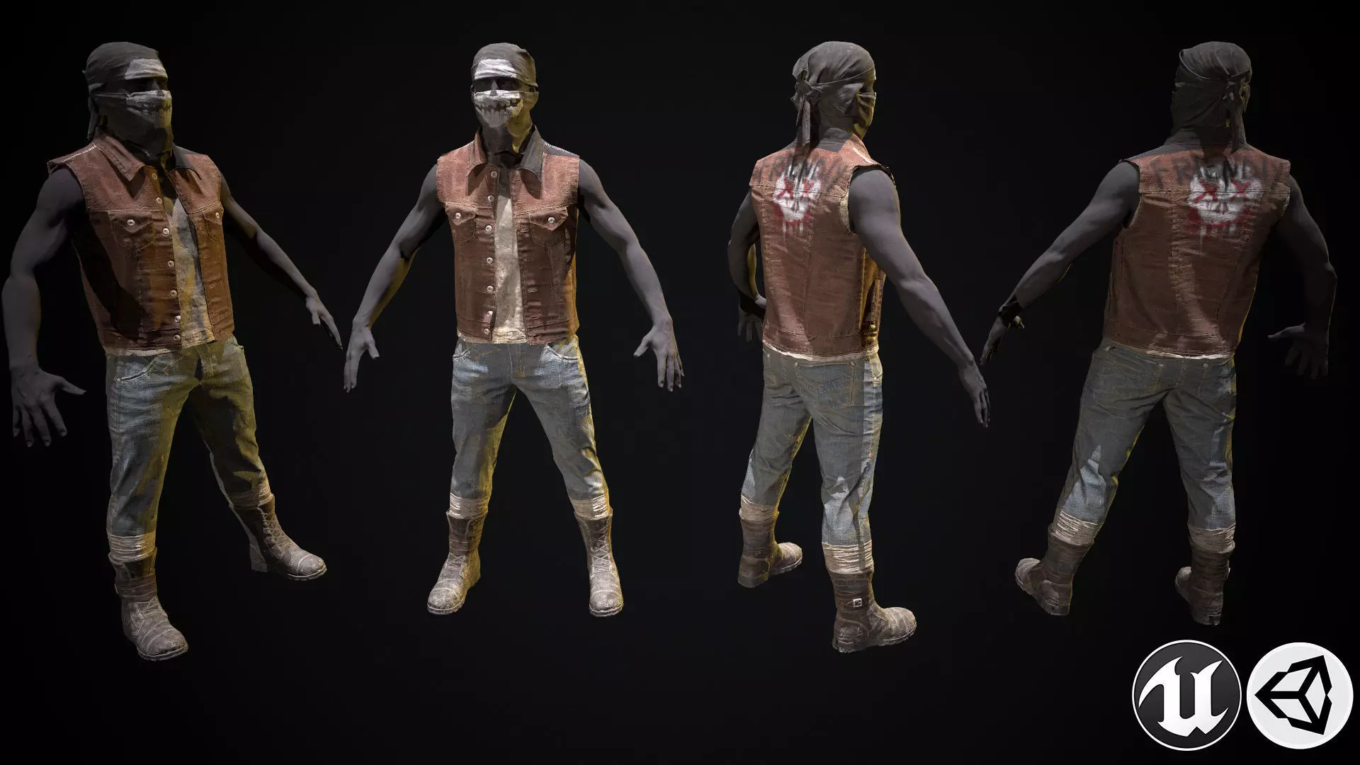 Skull armor 7 Low-poly 3D model_0