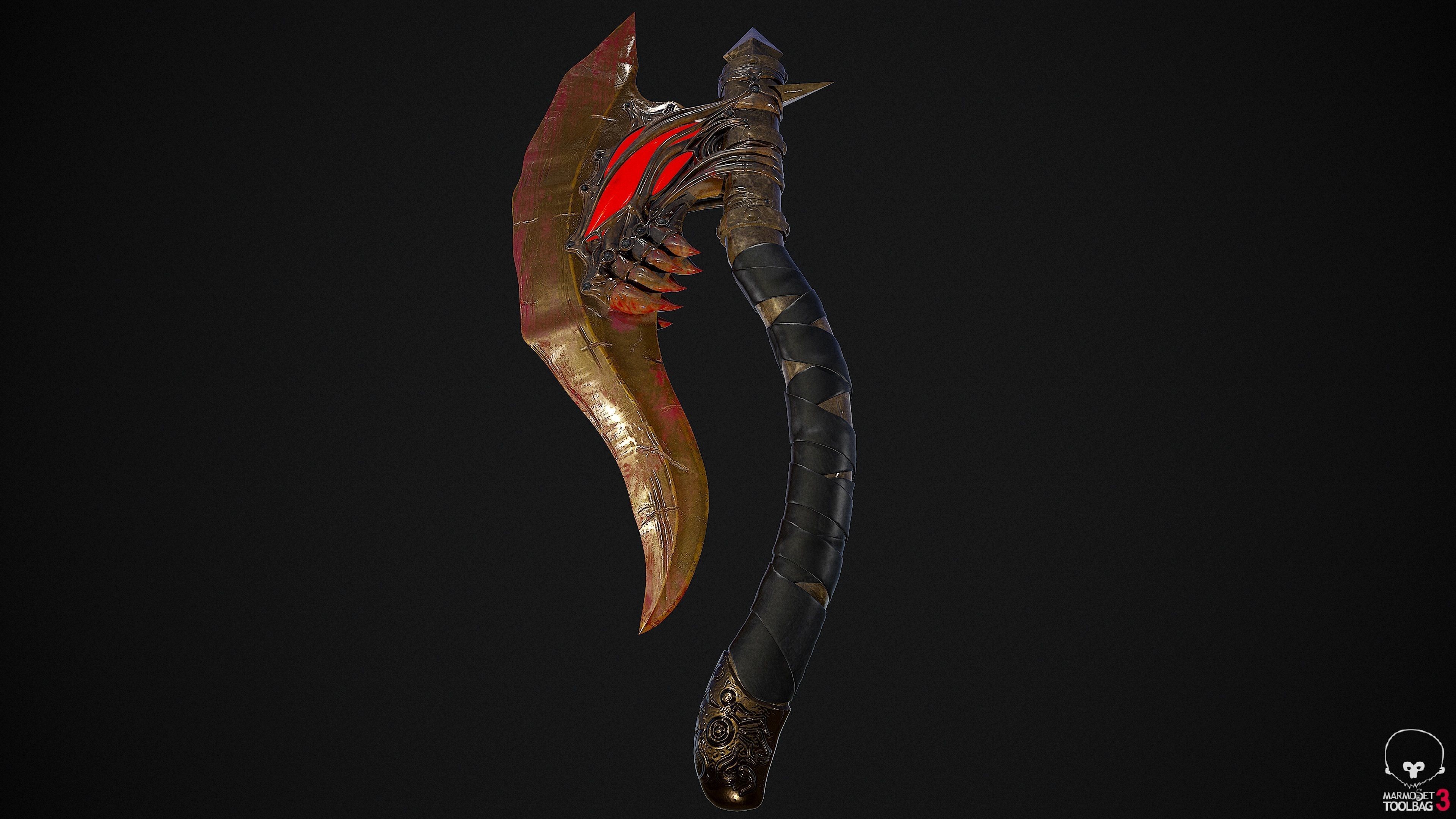 Demons Eye Axe Low-poly 3D model_3