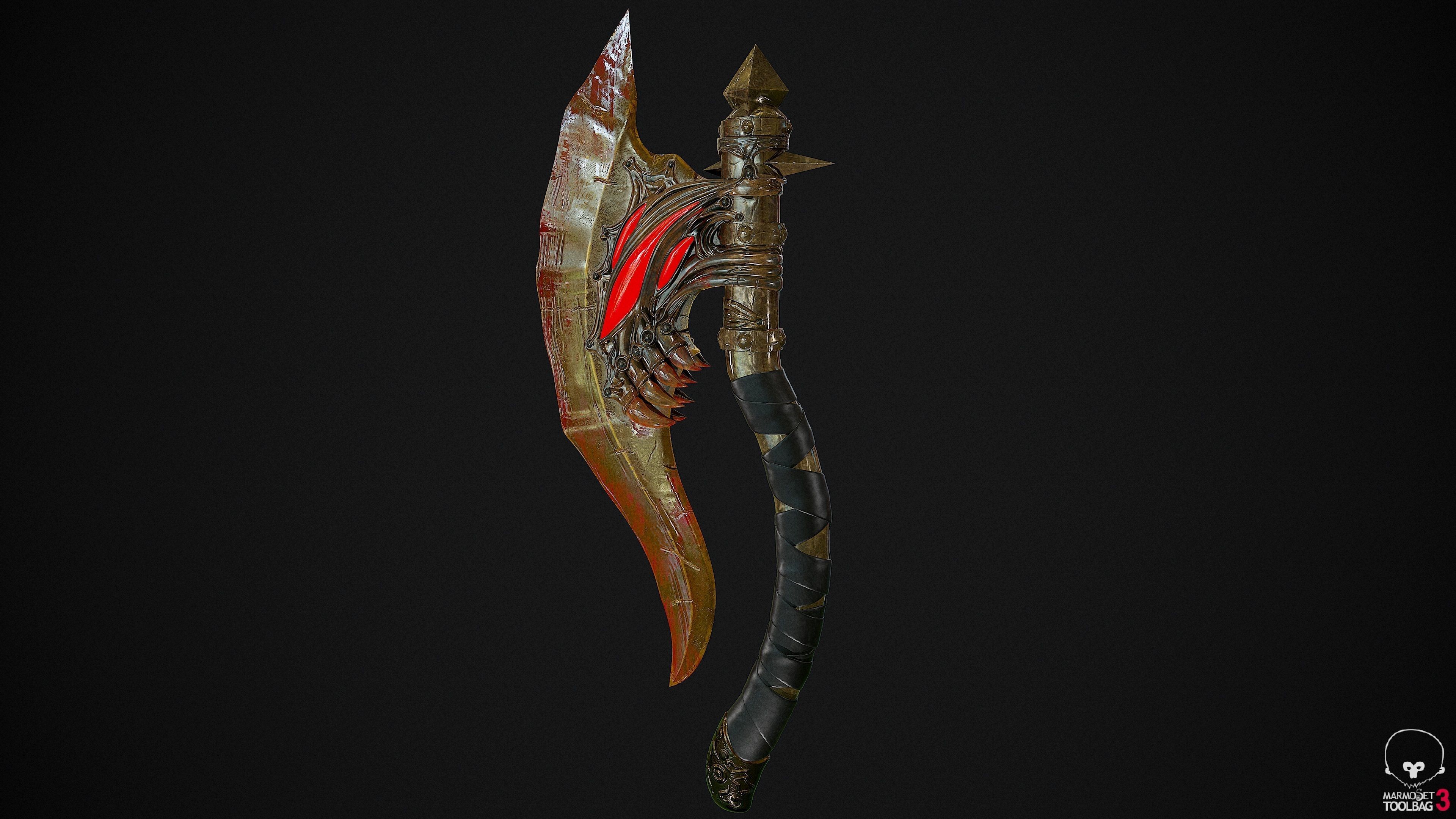 Demons Eye Axe Low-poly 3D model_4