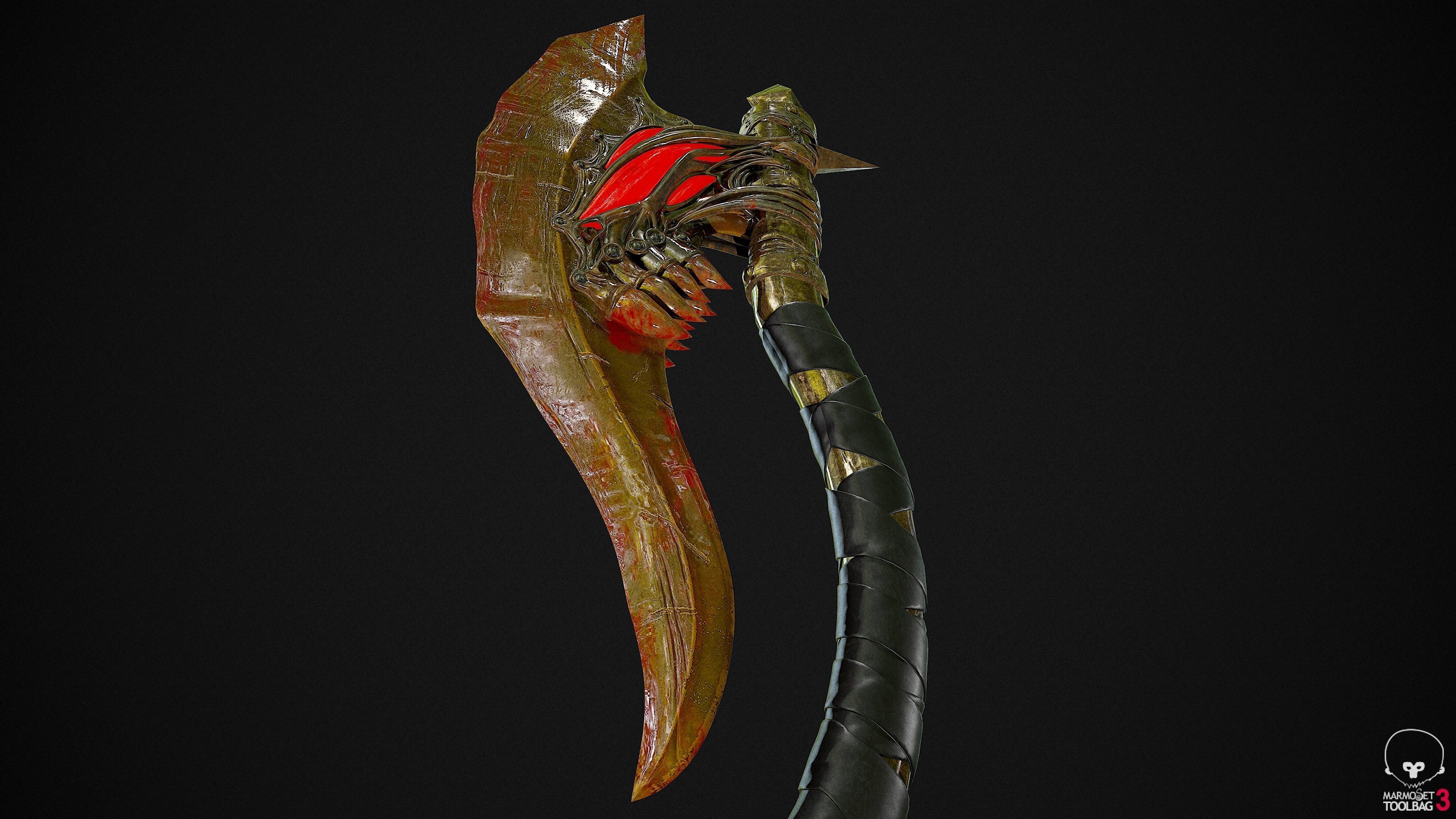 Demons Eye Axe Low-poly 3D model_6