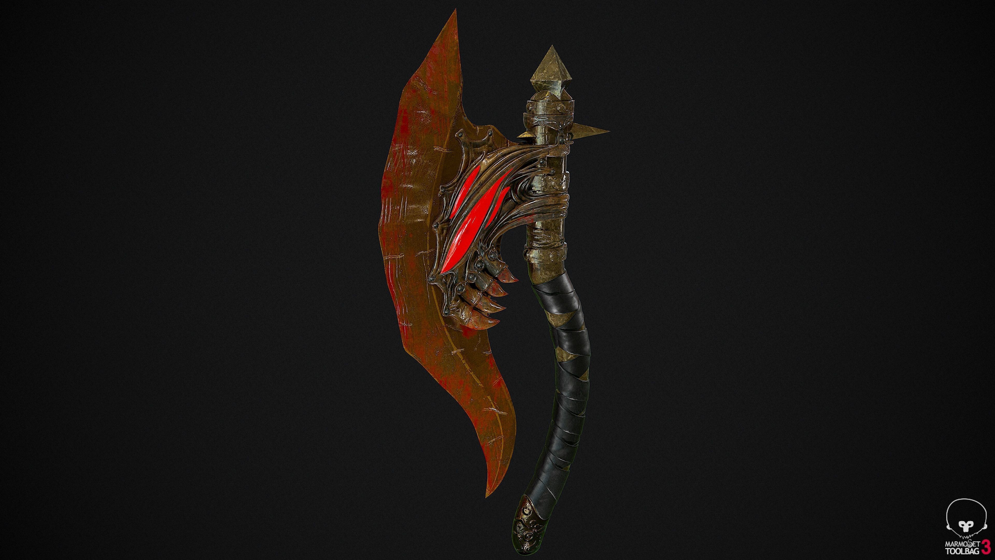 Demons Eye Axe Low-poly 3D model_7