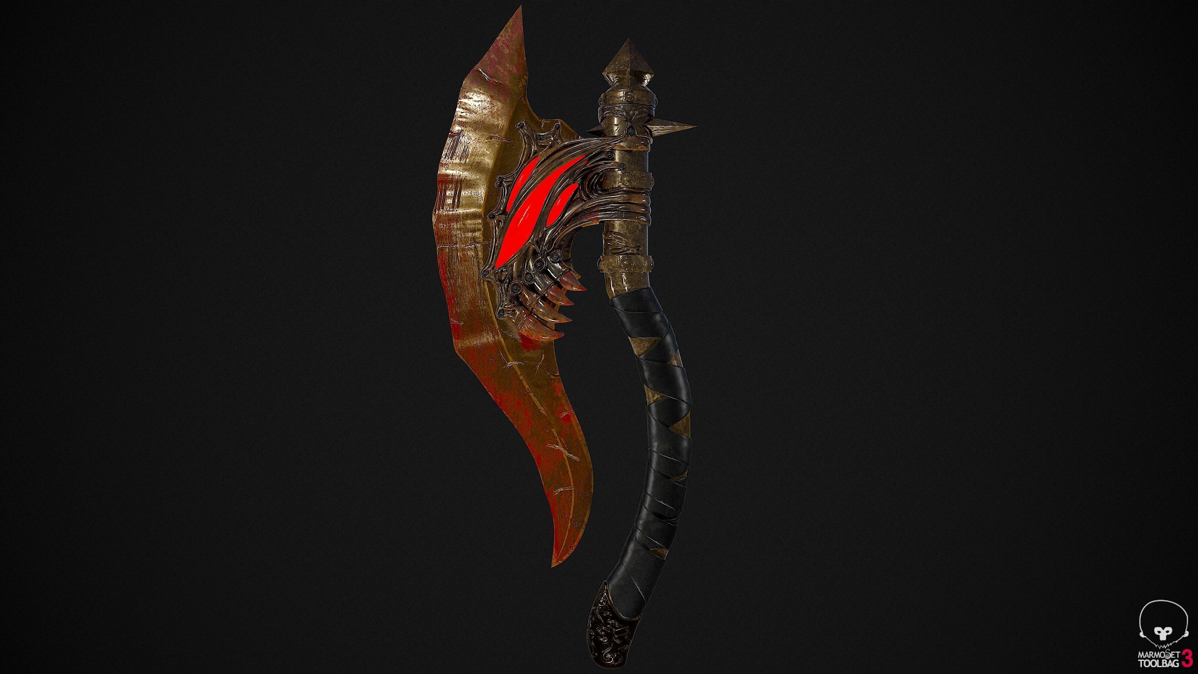 Demons Eye Axe Low-poly 3D model_2