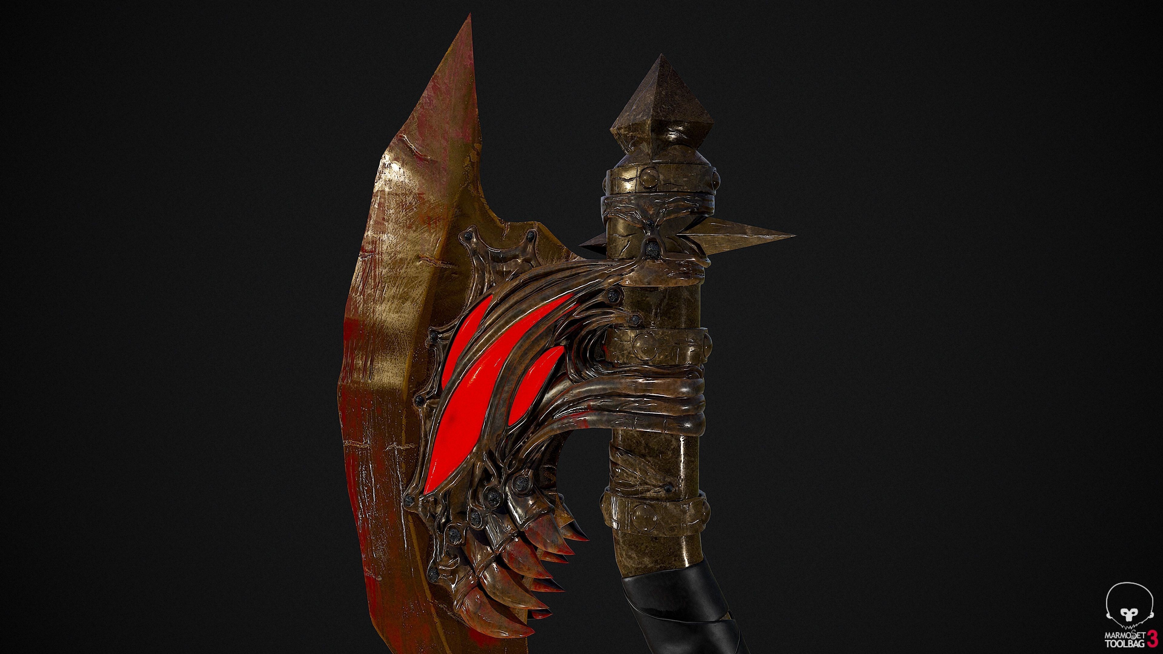 Demons Eye Axe Low-poly 3D model_5
