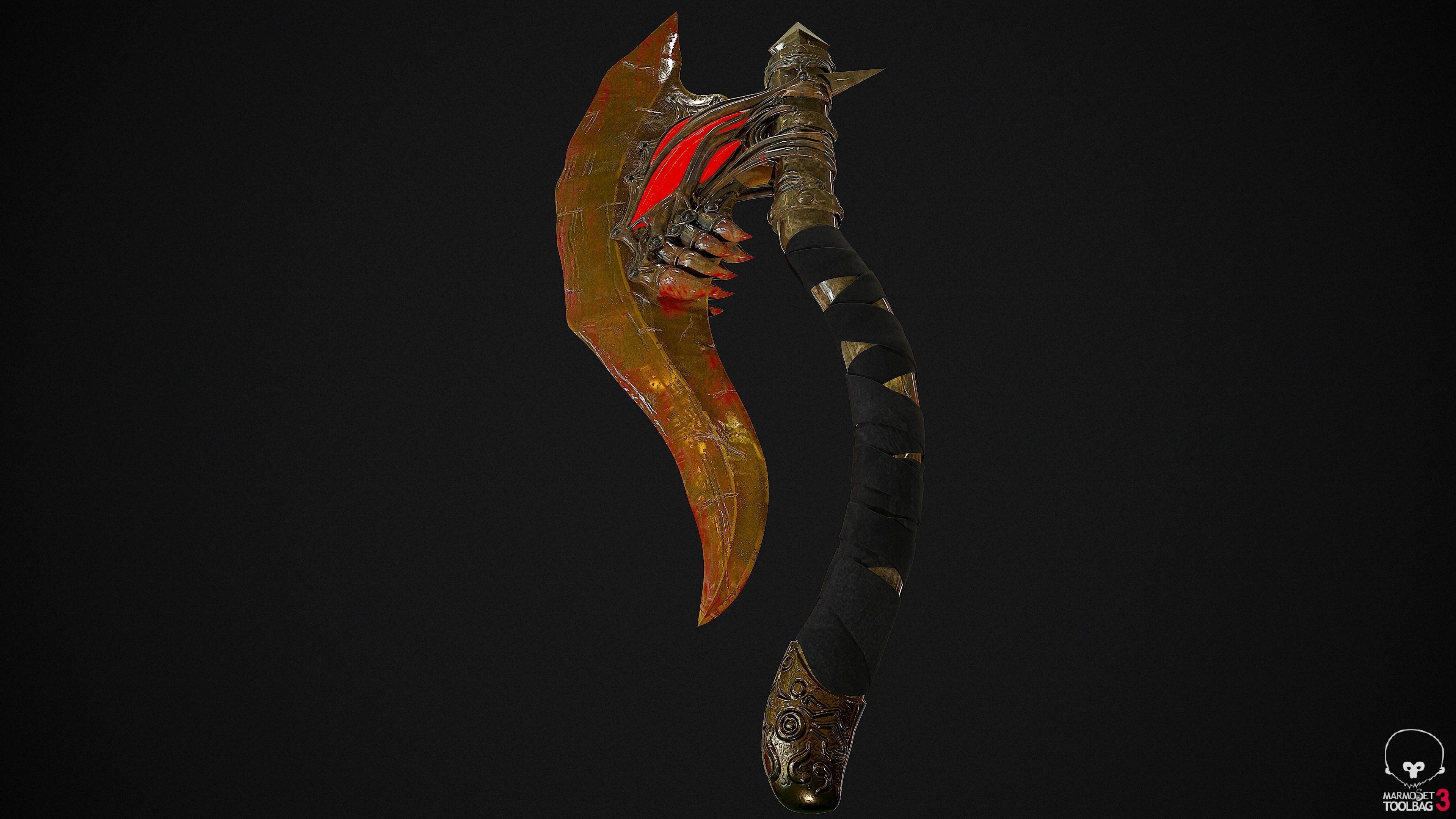Demons Eye Axe Low-poly 3D model_9