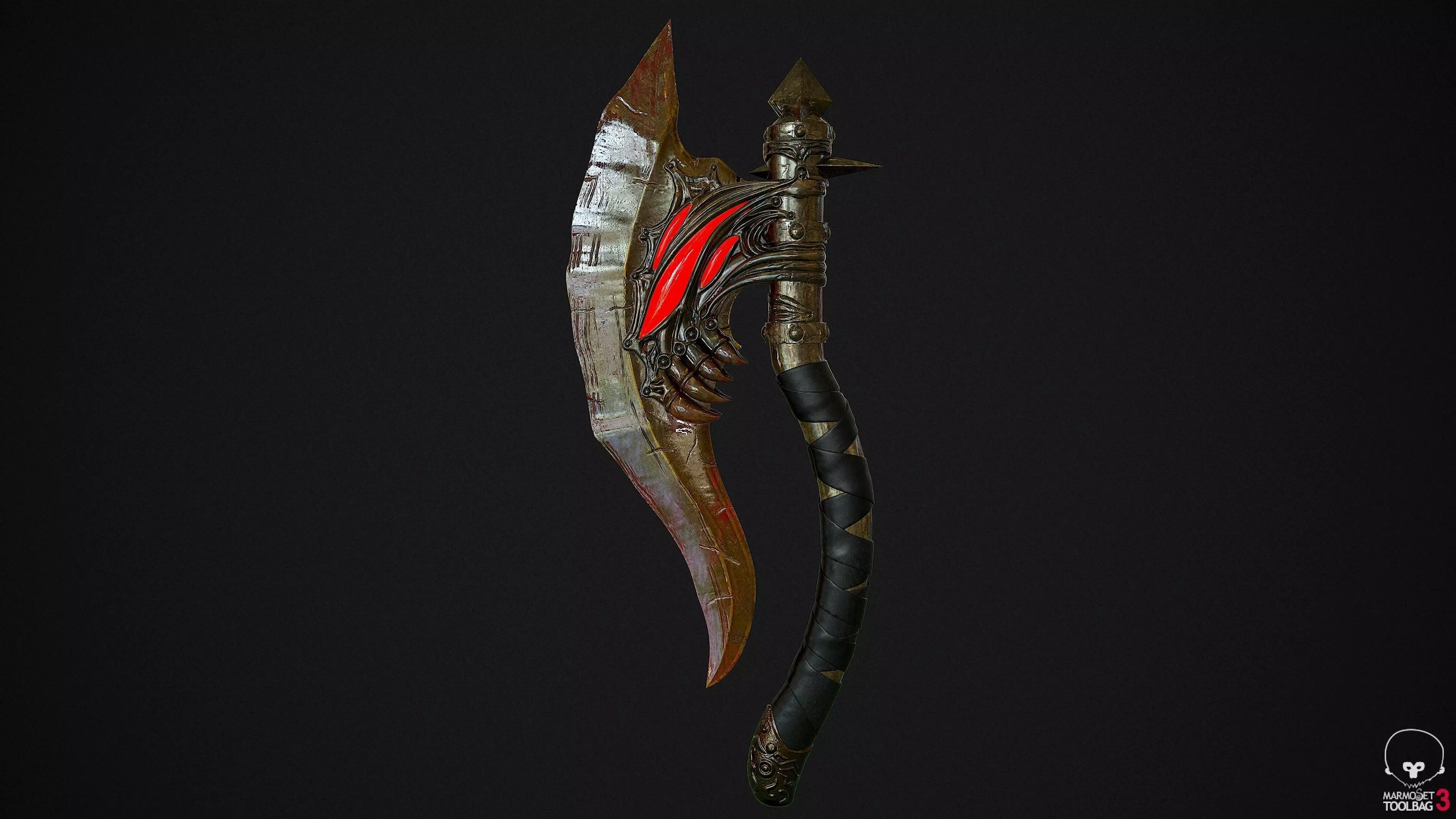 Demons Eye Axe Low-poly 3D model_0