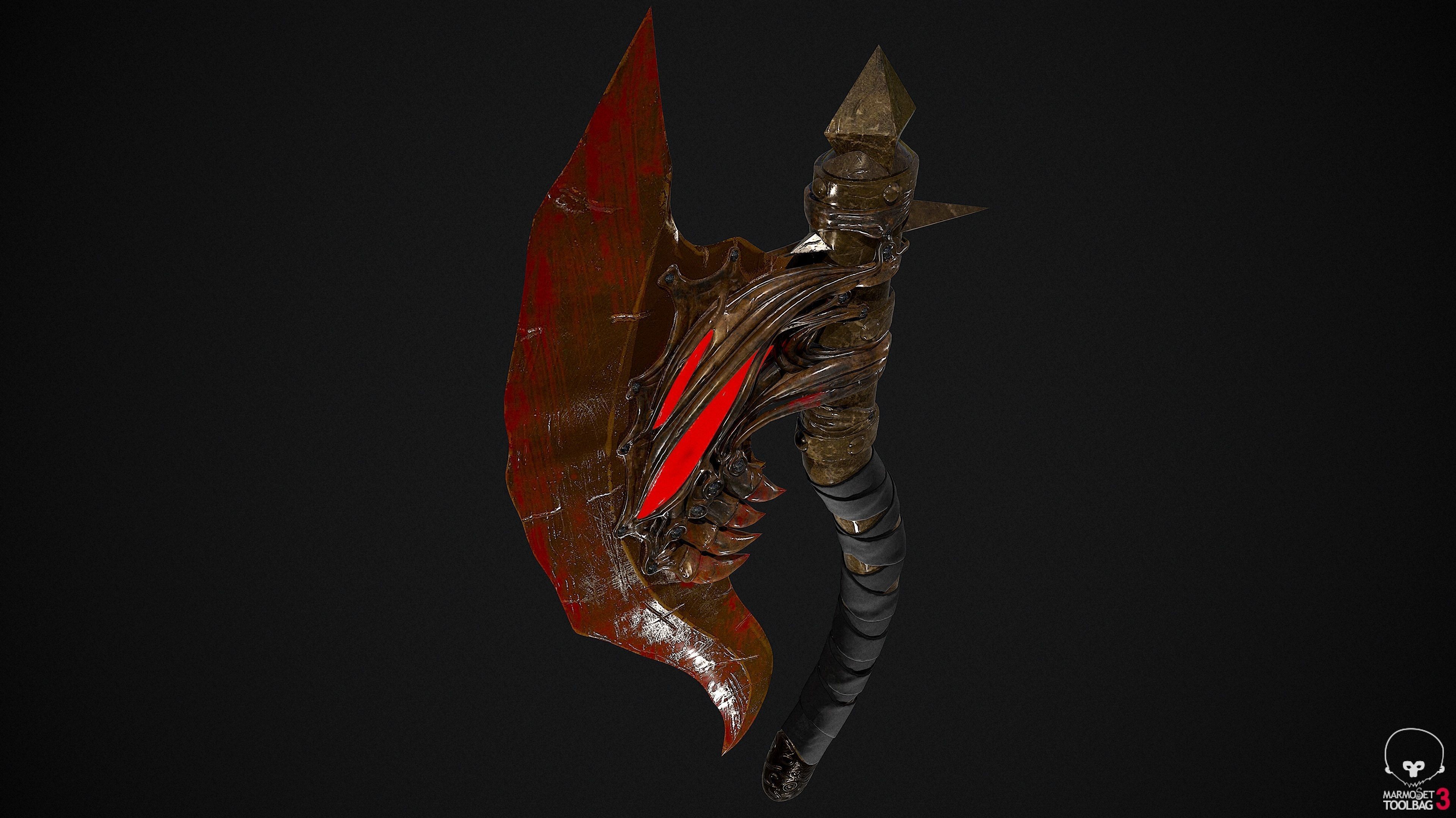 Demons Eye Axe Low-poly 3D model_8