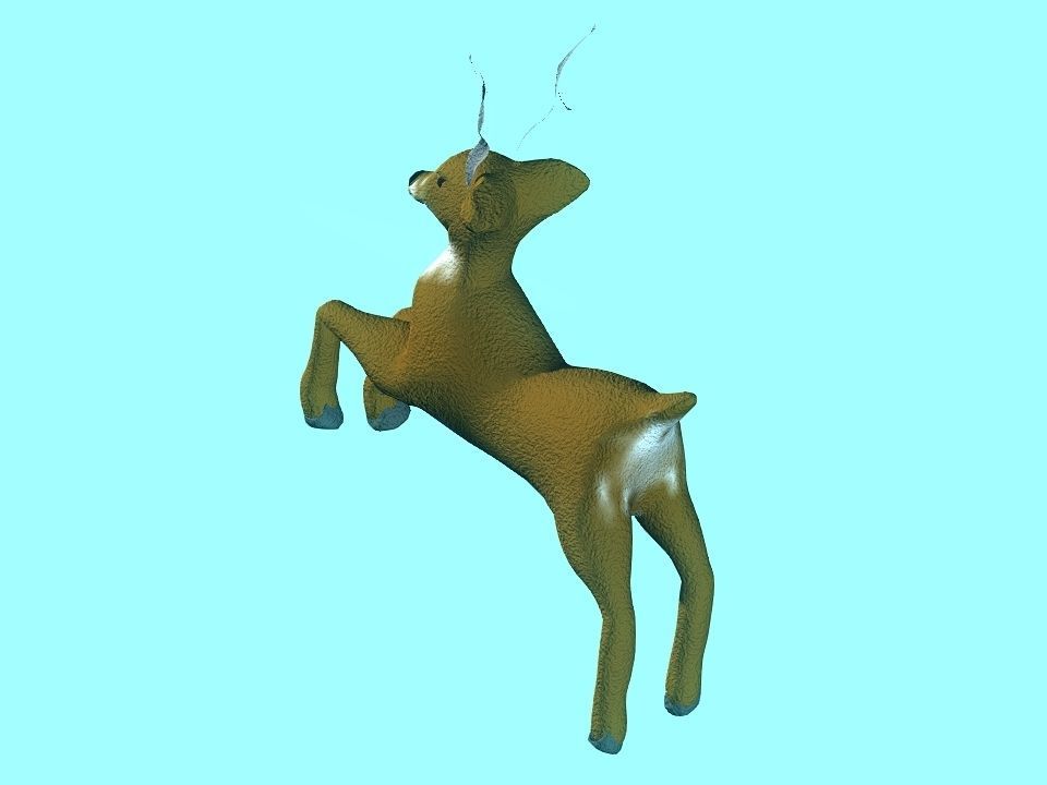 Toy fluffy dear Low-poly 3D model_37