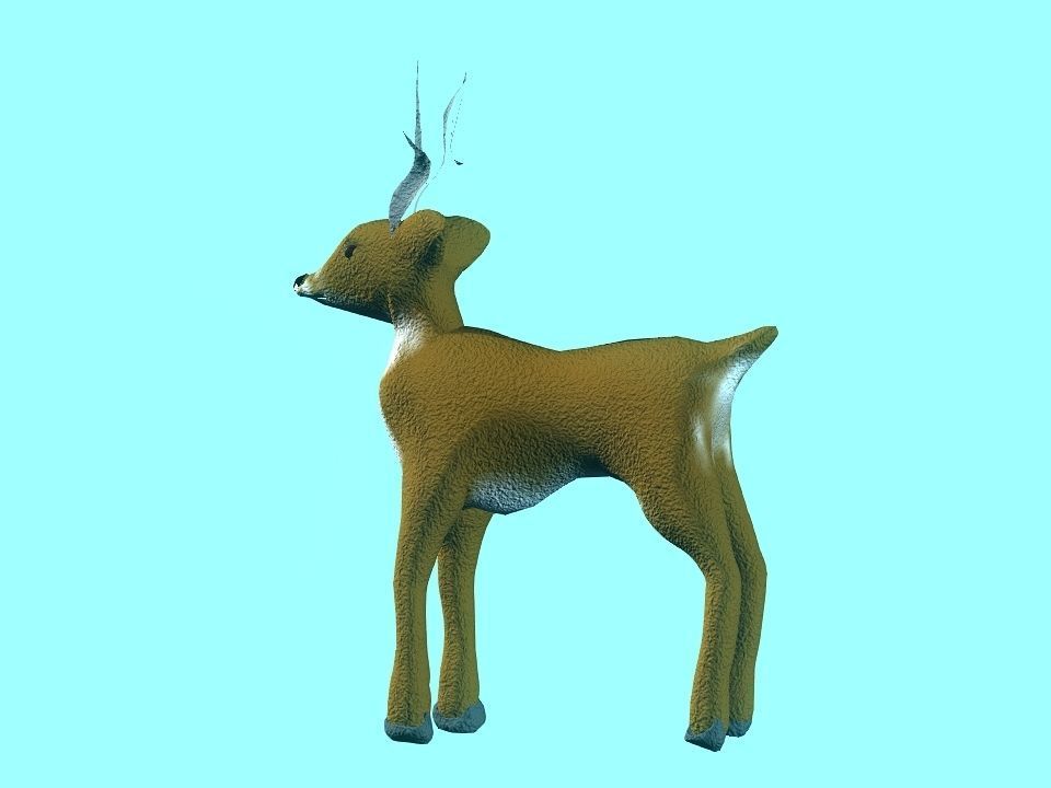 Toy fluffy dear Low-poly 3D model_5