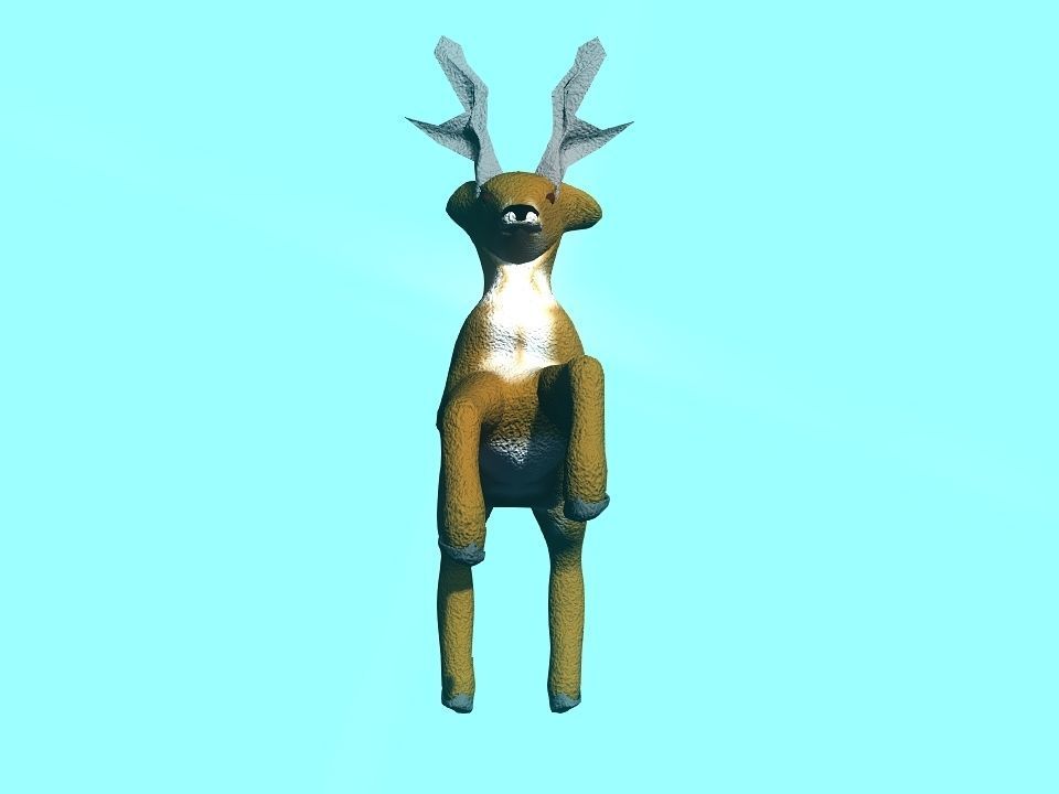 Toy fluffy dear Low-poly 3D model_29