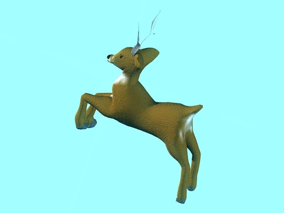 Toy fluffy dear Low-poly 3D model_36