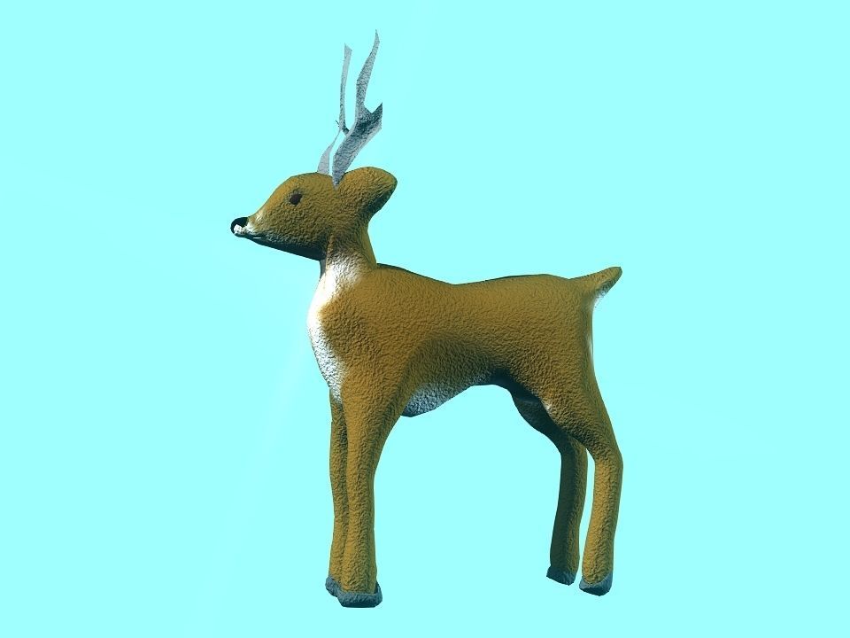 Toy fluffy dear Low-poly 3D model_3