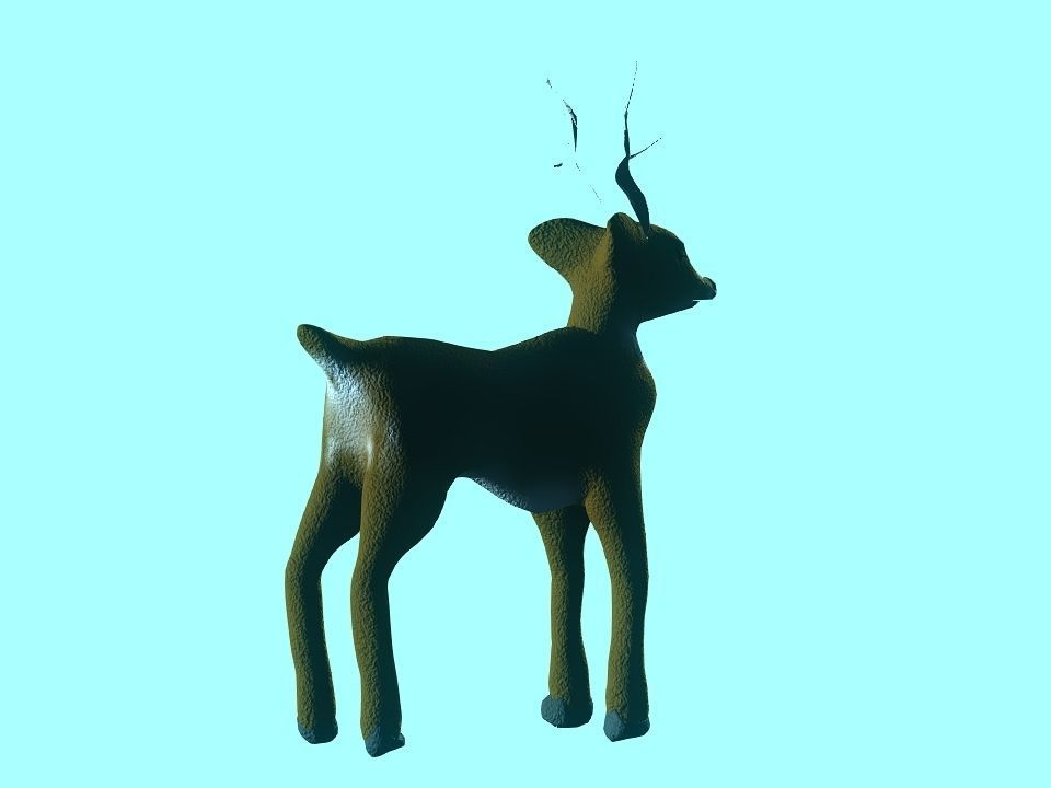 Toy fluffy dear Low-poly 3D model_9