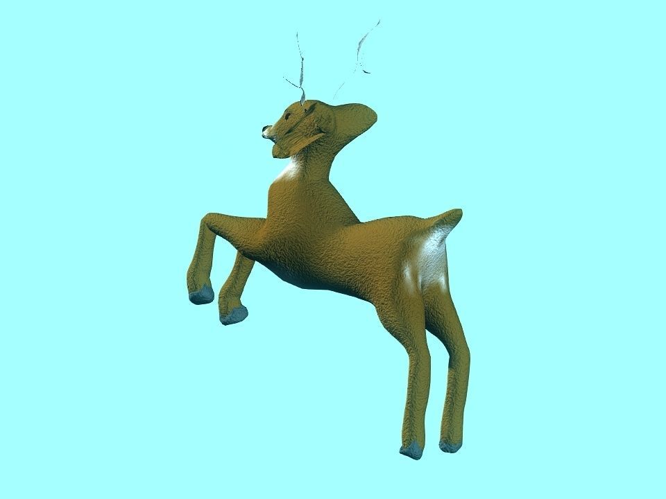 Toy fluffy dear Low-poly 3D model_18