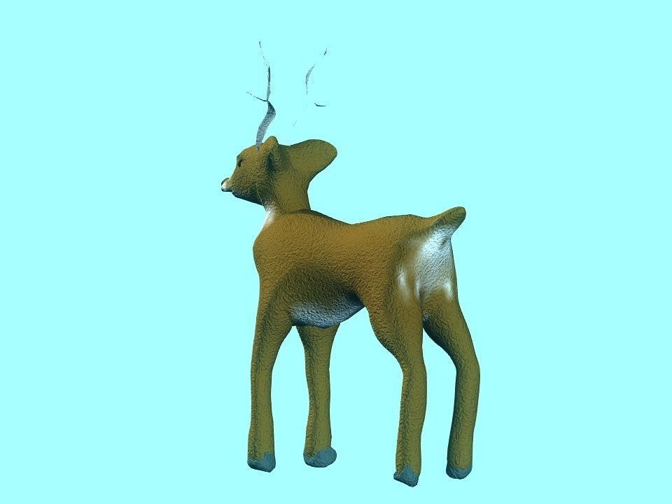 Toy fluffy dear Low-poly 3D model_6