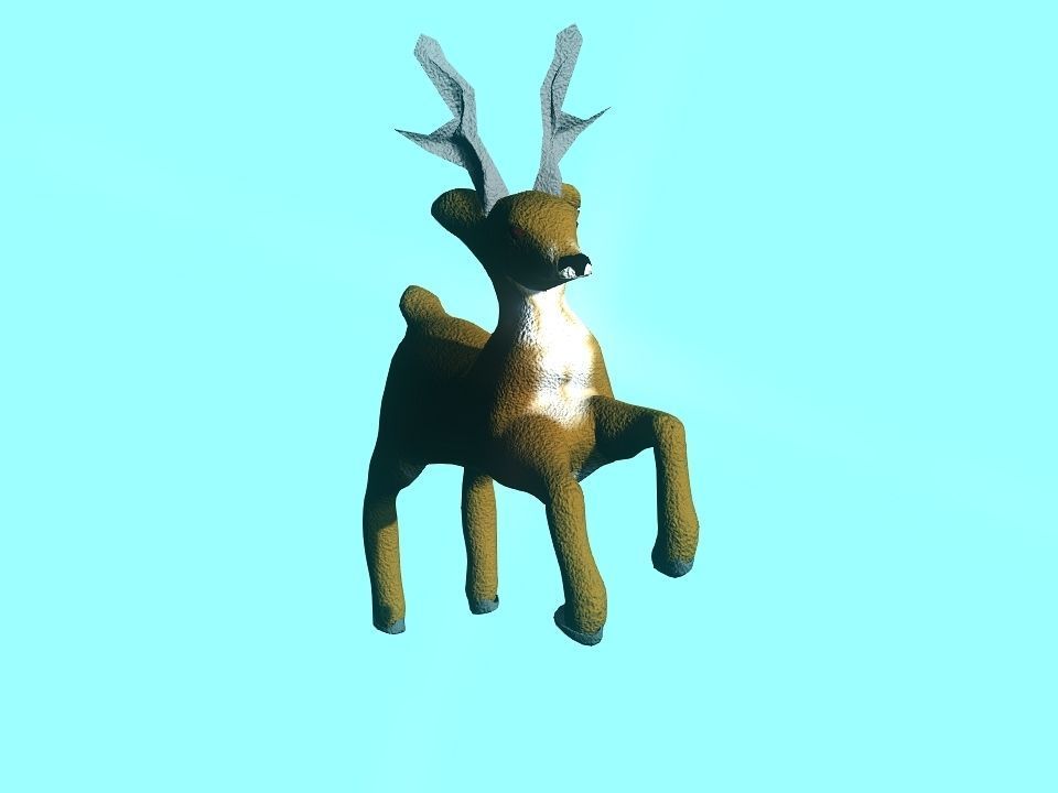 Toy fluffy dear Low-poly 3D model_30