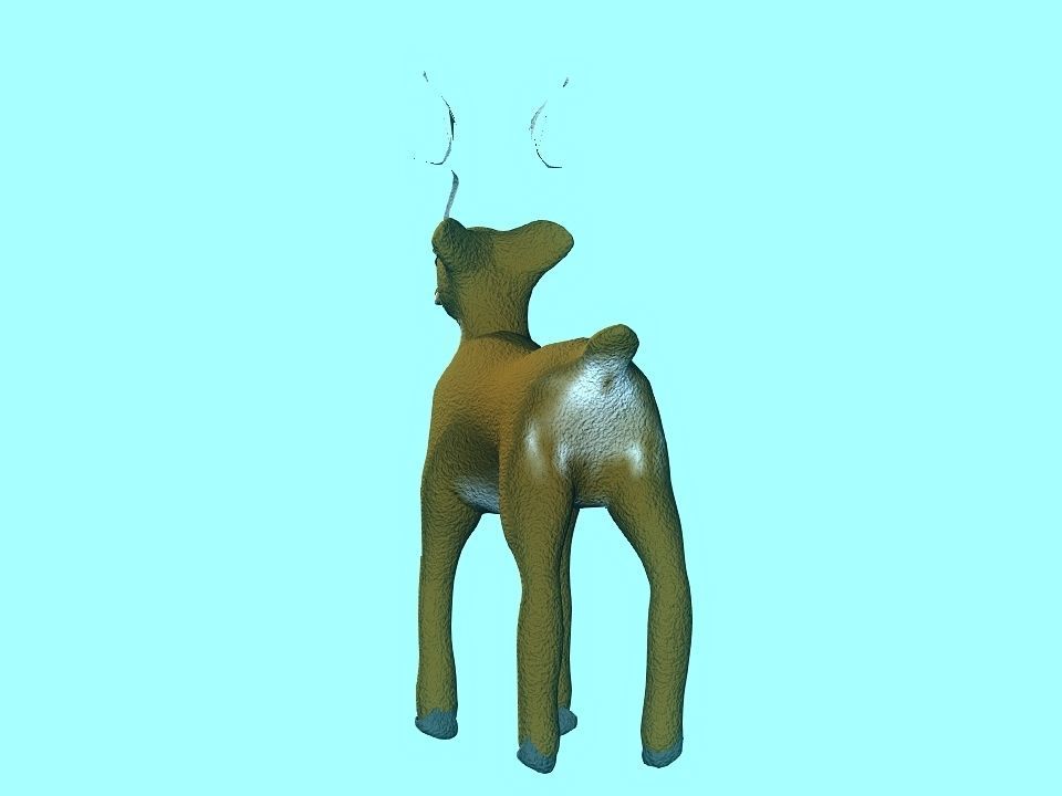 Toy fluffy dear Low-poly 3D model_4