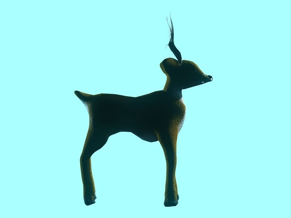 Toy fluffy dear Low-poly 3D model_10