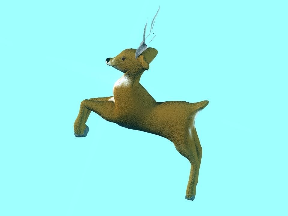 Toy fluffy dear Low-poly 3D model_35