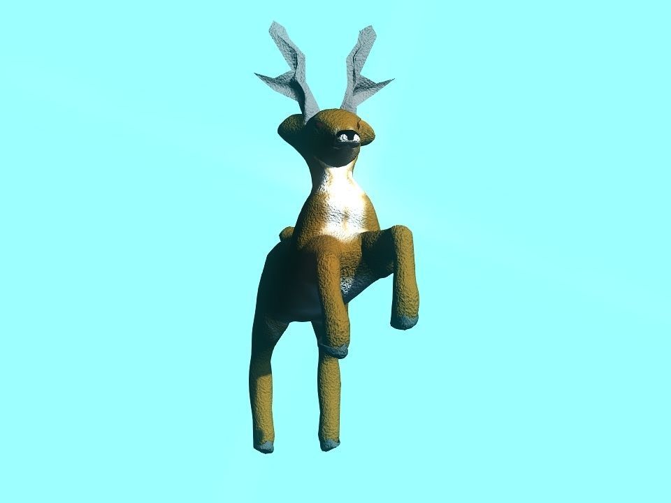 Toy fluffy dear Low-poly 3D model_28