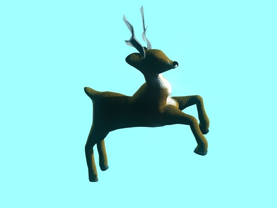 Toy fluffy dear Low-poly 3D model_45