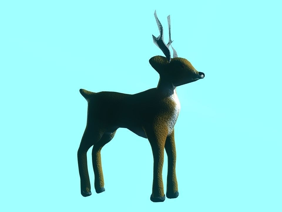 Toy fluffy dear Low-poly 3D model_11