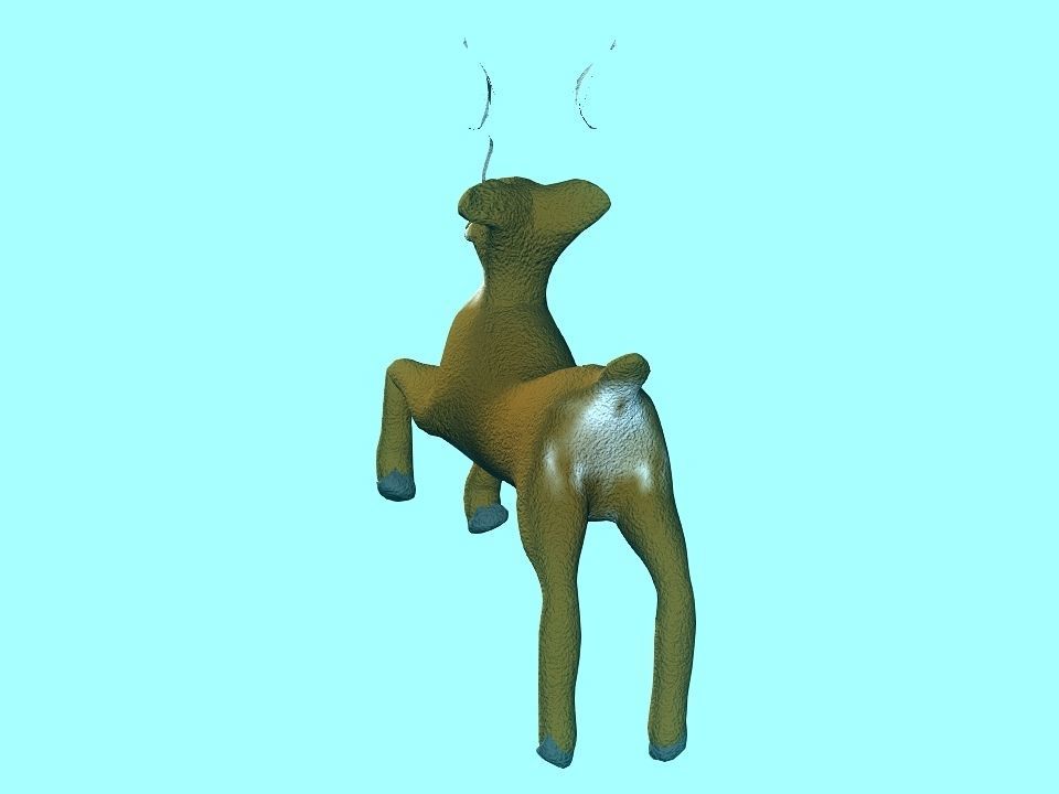 Toy fluffy dear Low-poly 3D model_19