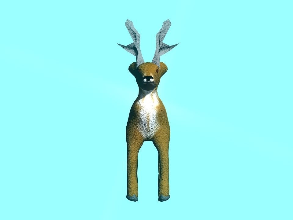 Toy fluffy dear Low-poly 3D model_15