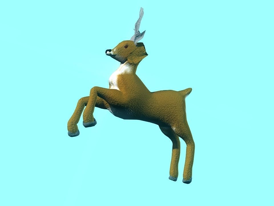 Toy fluffy dear Low-poly 3D model_16