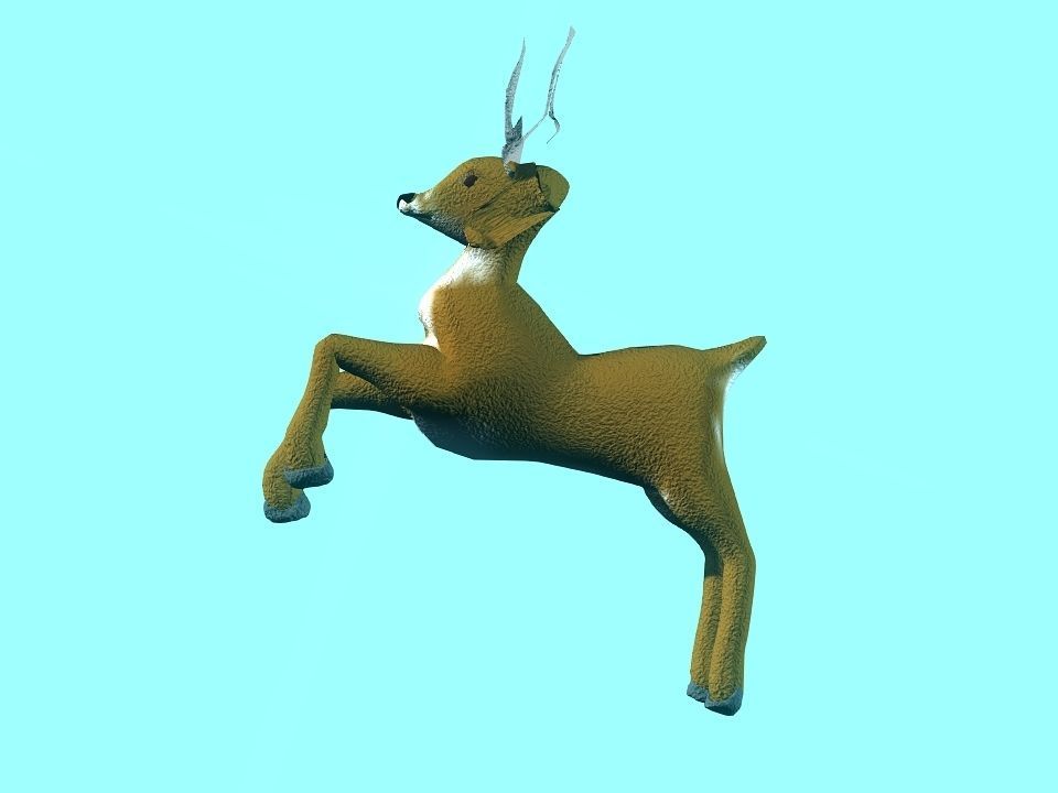 Toy fluffy dear Low-poly 3D model_17