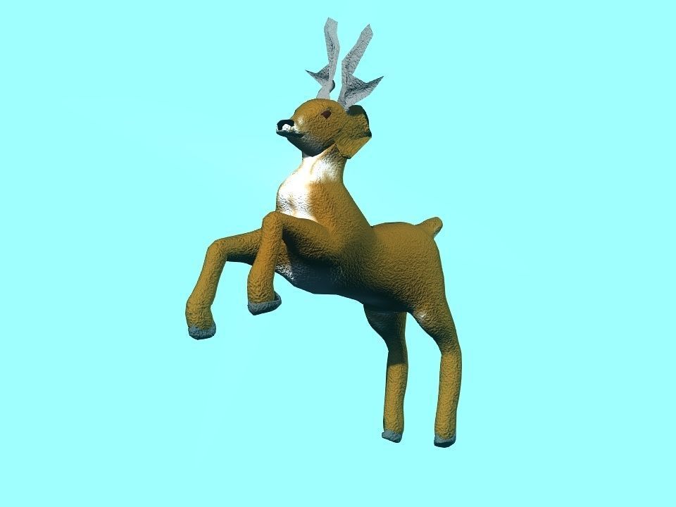 Toy fluffy dear Low-poly 3D model_14