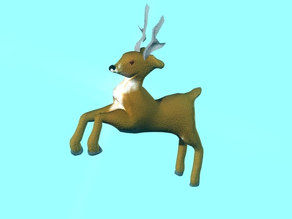 Toy fluffy dear Low-poly 3D model_33