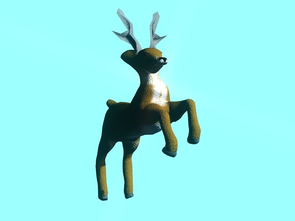 Toy fluffy dear Low-poly 3D model_27