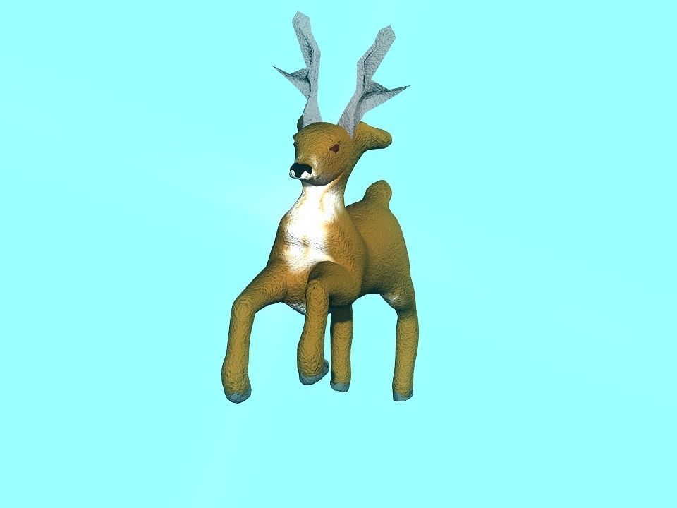 Toy fluffy dear Low-poly 3D model_31