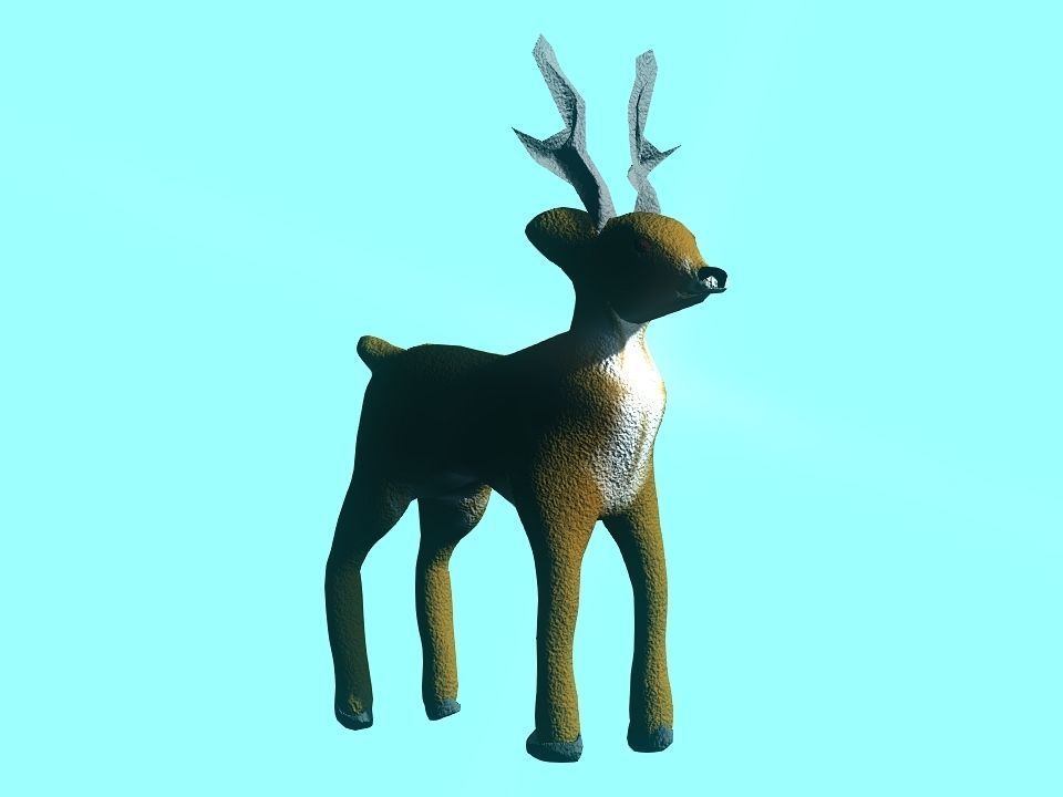 Toy fluffy dear Low-poly 3D model_12