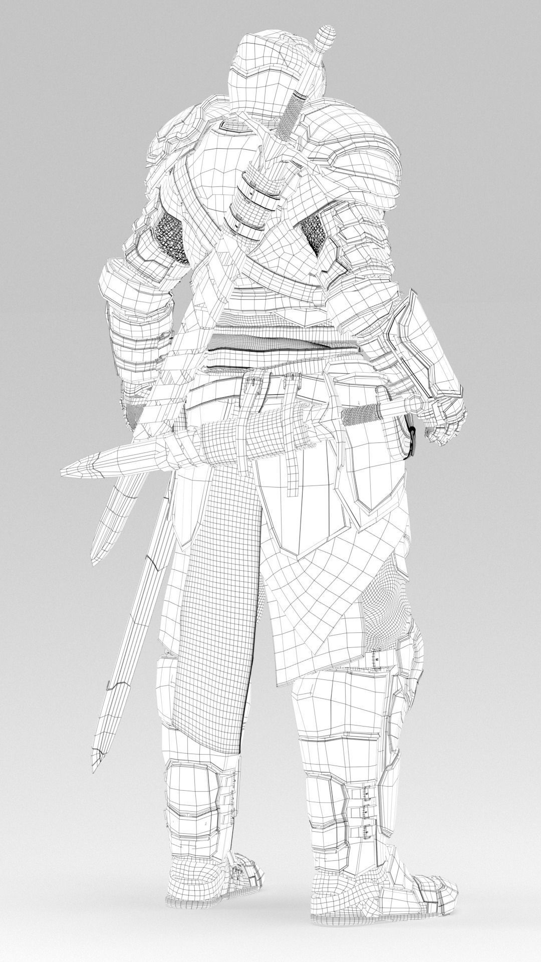 Knight in armor Free 3D model_11