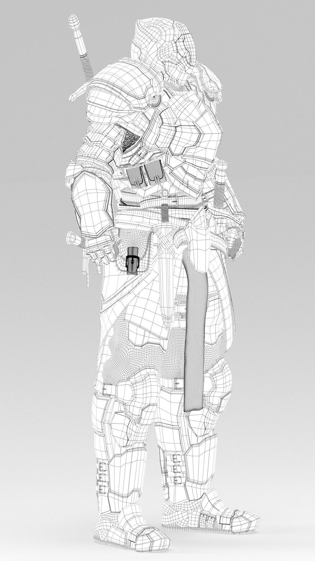 Knight in armor Free 3D model_20