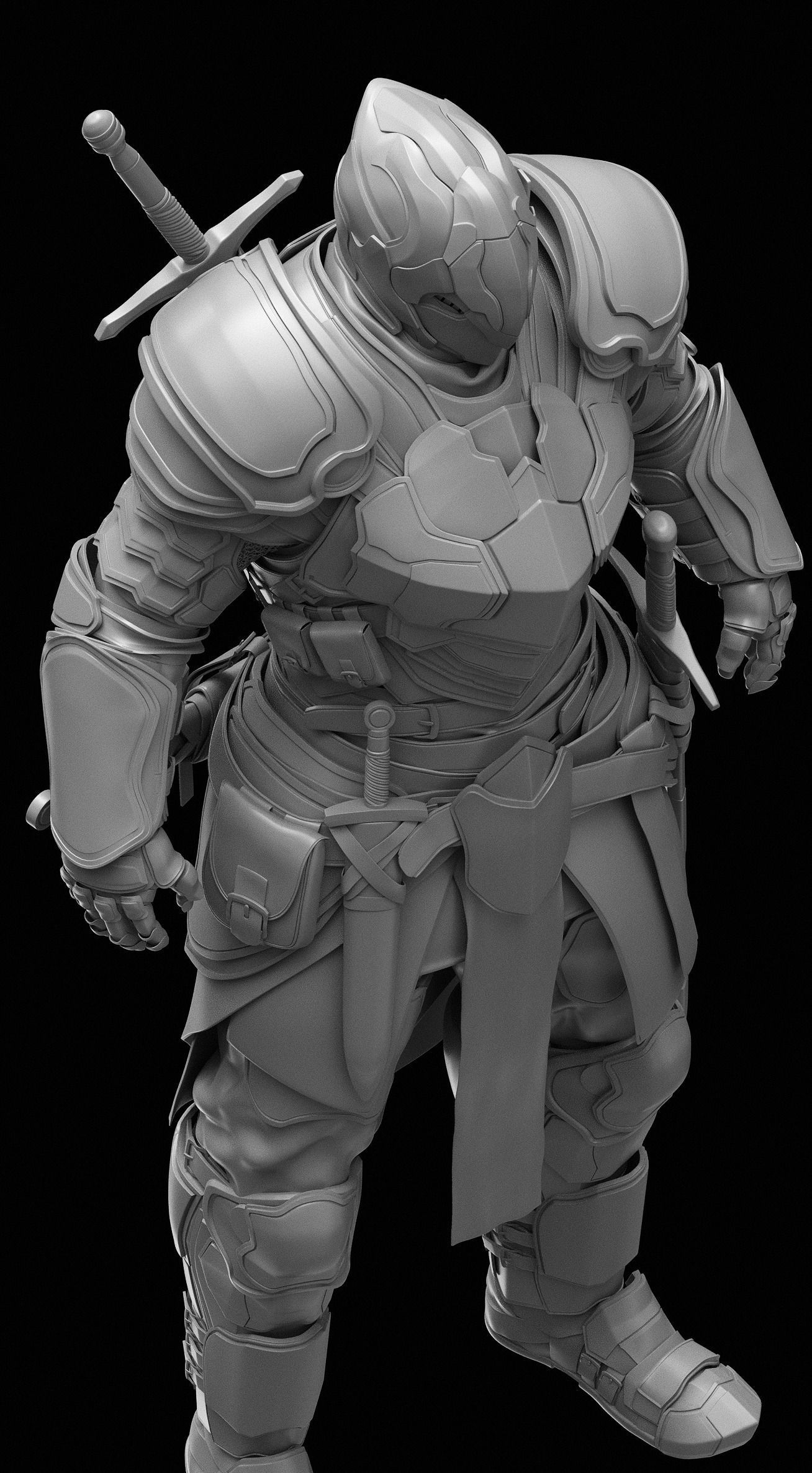 Knight in armor Free 3D model_1