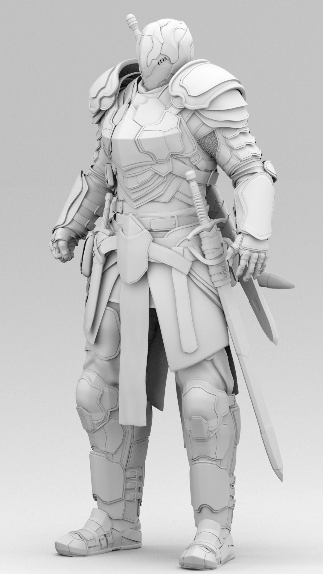 Knight in armor Free 3D model_16