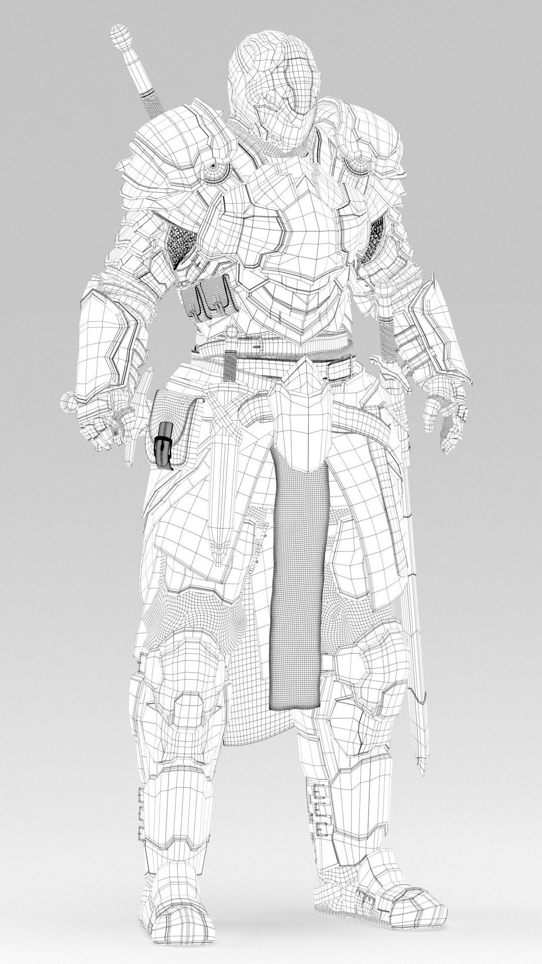 Knight in armor Free 3D model_8