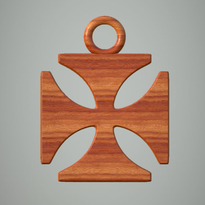 Pendant cross of st michael 3D print model_1