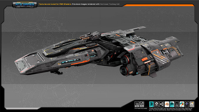 SF FEDERATION Commander Ship GB7 Low-poly 3D model