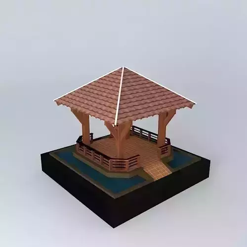 Kiosk wooden gazebo