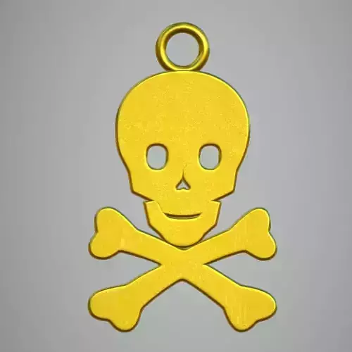 Pendant gold skull and crossbones charm