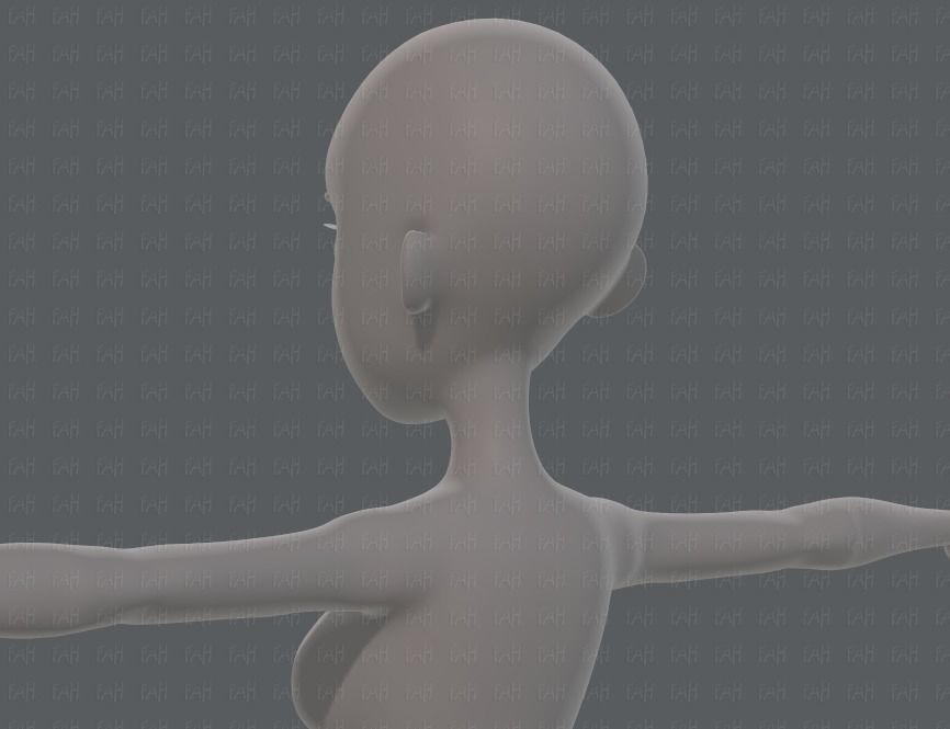 Base mesh woman 18 Low-poly 3D model_22