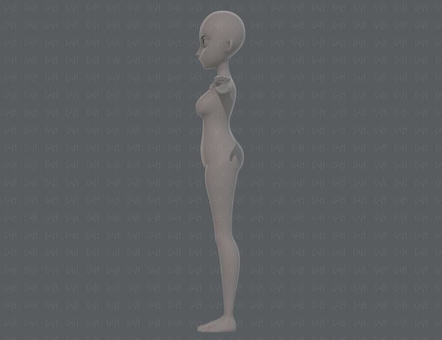 Base mesh woman 18 Low-poly 3D model_7