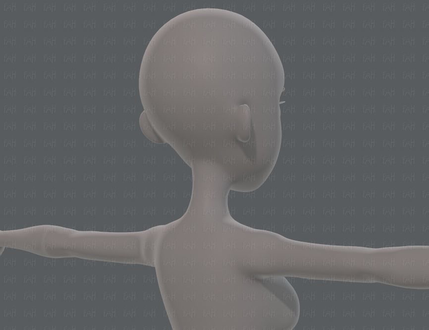 Base mesh woman 18 Low-poly 3D model_20