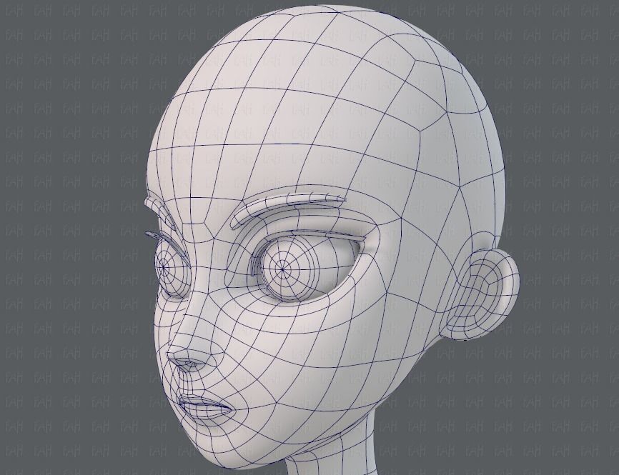 Base mesh woman 18 Low-poly 3D model_38