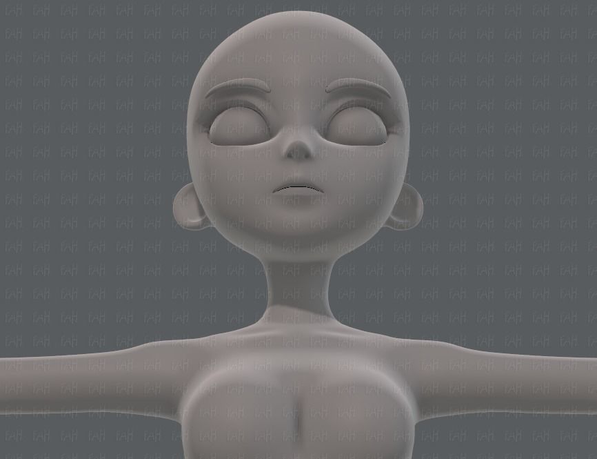 Base mesh woman 18 Low-poly 3D model_43