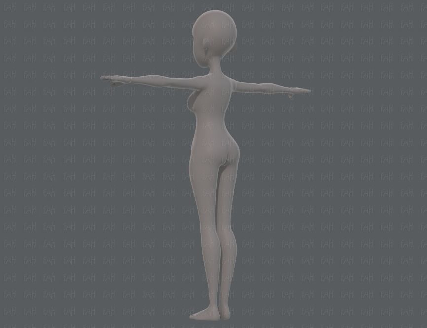 Base mesh woman 18 Low-poly 3D model_6